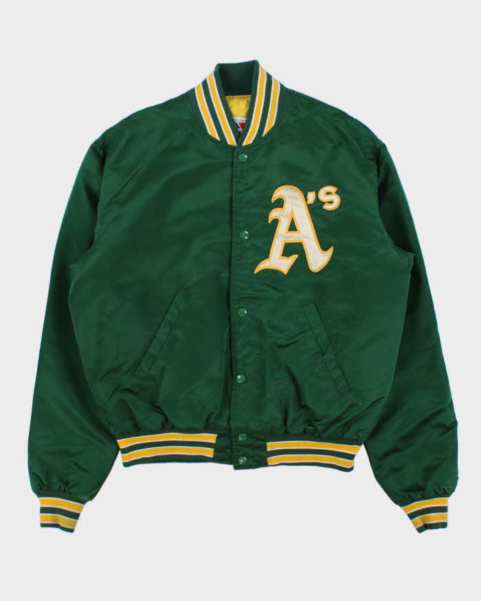 Vintage 1990s Starter Oakland Athletic's MLB Satin Varsity Bomber Jacket - L