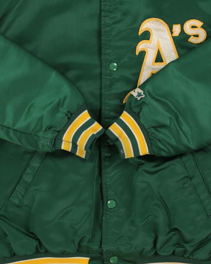 Vintage 1990s Starter Oakland Athletic's MLB Satin Varsity Bomber Jacket - L