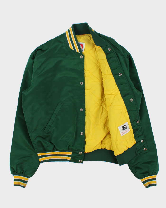 Vintage 1990s Starter Oakland Athletic's MLB Satin Varsity Bomber Jacket - L