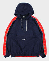 Vintage Nike USA Big Swoosh Hooded Quarter-Zip Windbreaker Jacket - L