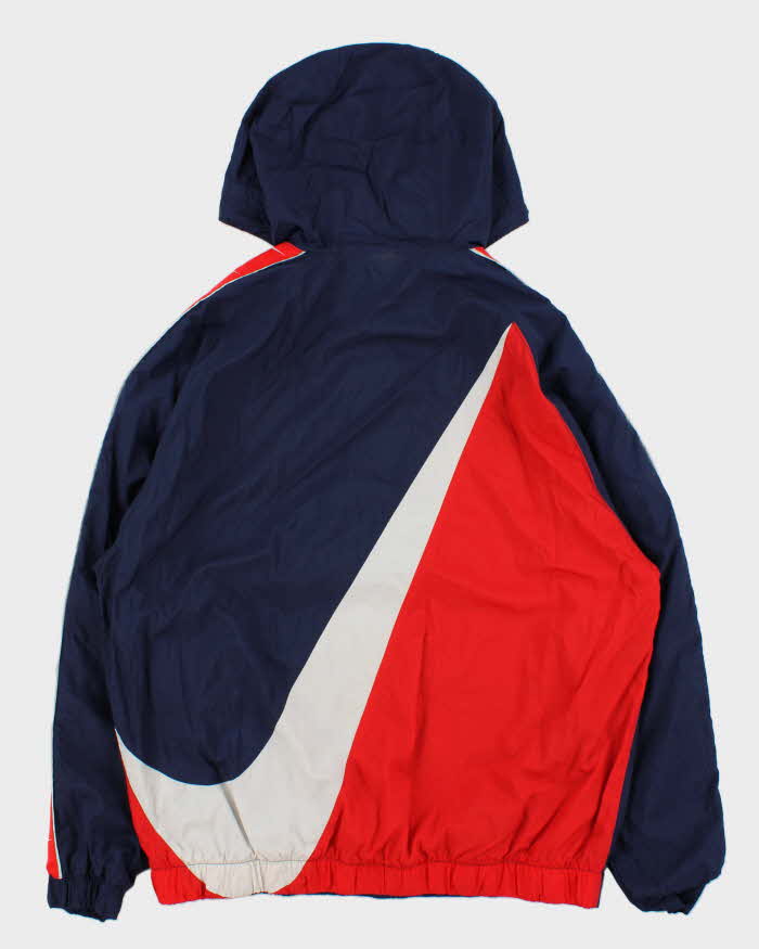 Vintage Nike USA Big Swoosh Hooded Quarter-Zip Windbreaker Jacket - L