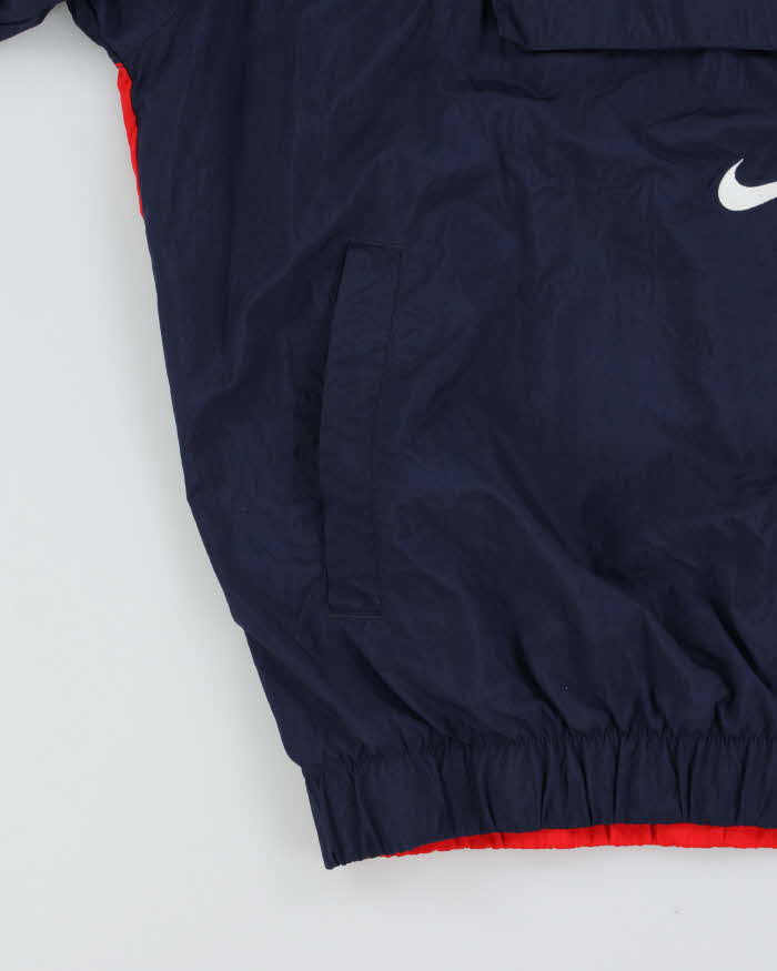Vintage Nike USA Big Swoosh Hooded Quarter-Zip Windbreaker Jacket - L