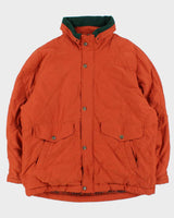 Vintage 1990s Gant Fleece-Plaid Lined Quilted Country Jacket - L