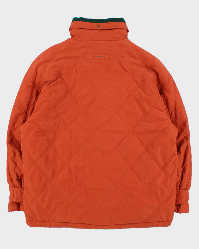 Vintage 1990s Gant Fleece-Plaid Lined Quilted Country Jacket - L