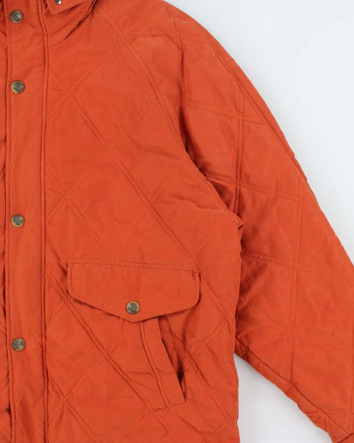 Vintage 1990s Gant Fleece-Plaid Lined Quilted Country Jacket - L