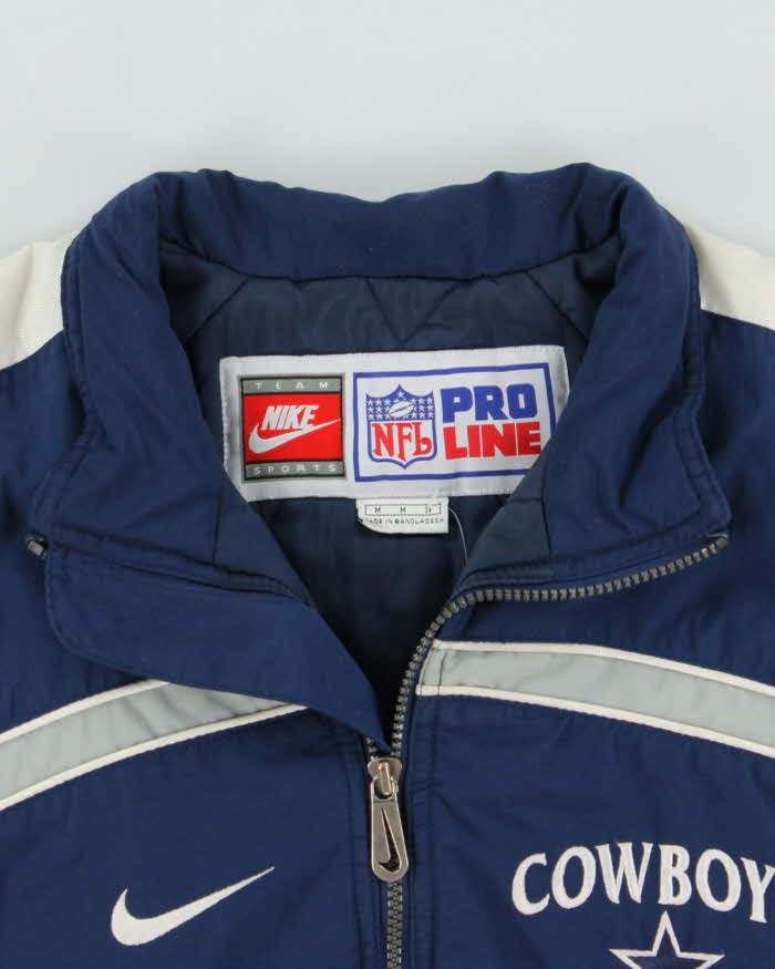 Vintage 1990s Nike NFL Pro Line Dallas Cowboys Quilt Lined Team Bomber Jacket - M