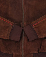Vintage 1970s Big Steel Quilt Lined Suede Heavyweight Collared Bomber Jacket - M