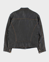 Vintage Y2K 00s Danier Leather Cafe Racer Biker Jacket - S