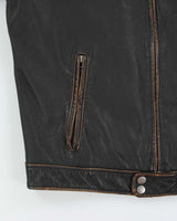 Vintage Y2K 00s Danier Leather Cafe Racer Biker Jacket - S