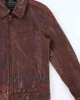 Vintage Y2K 00s Lucky Brand Handcrafted Leather Trucker Jacket - S