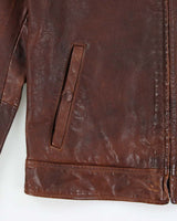 Vintage Y2K 00s Lucky Brand Handcrafted Leather Trucker Jacket - S