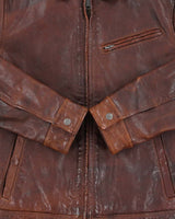 Vintage Y2K 00s Lucky Brand Handcrafted Leather Trucker Jacket - S