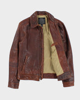 Vintage Y2K 00s Lucky Brand Handcrafted Leather Trucker Jacket - S
