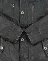 Vintage Y2K 00s Danier Thinsulate Quilt Lined Leather Cafe Racer Biker Jacket - L