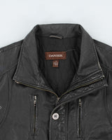 Vintage Y2K 00s Danier Thinsulate Quilt Lined Leather Cafe Racer Biker Jacket - L