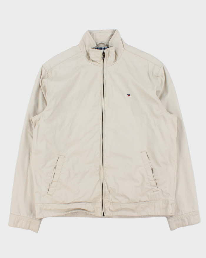 Vintage Y2K 00s Tommy Hilfiger Plaid Lined Canvas Harrington Jacket - M