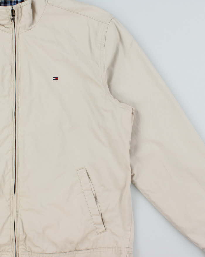 Vintage Y2K 00s Tommy Hilfiger Plaid Lined Canvas Harrington Jacket - M
