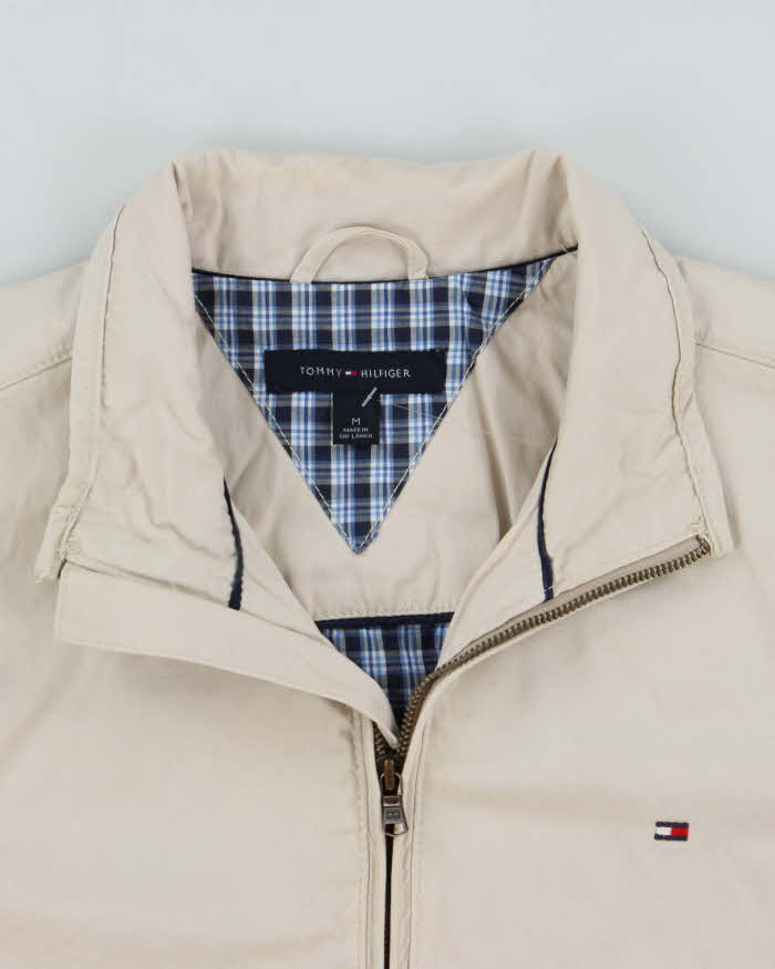 Vintage Y2K 00s Tommy Hilfiger Plaid Lined Canvas Harrington Jacket - M