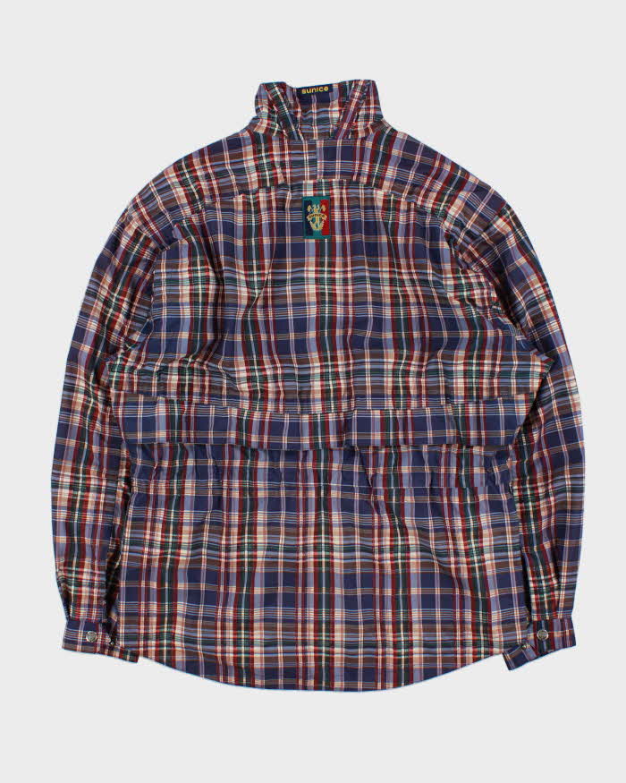 Vintage 1990s Sunice Madras Plaid Soft Shell Ski Windbreaker Jacket - M