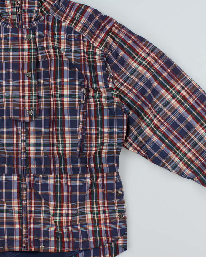 Vintage 1990s Sunice Madras Plaid Soft Shell Ski Windbreaker Jacket - M