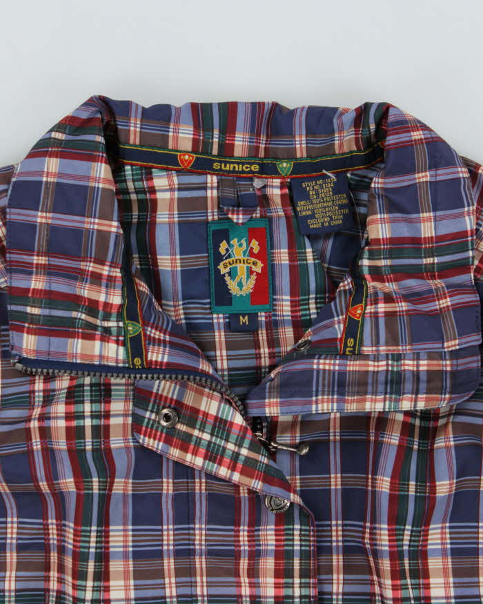 Vintage 1990s Sunice Madras Plaid Soft Shell Ski Windbreaker Jacket - M