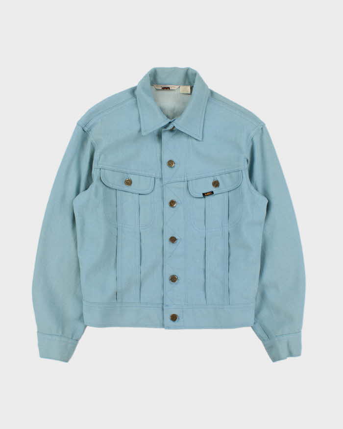 Vintage 1970s Lee Riders Baby Blue Made In USA Denim Trucker Jacket - M