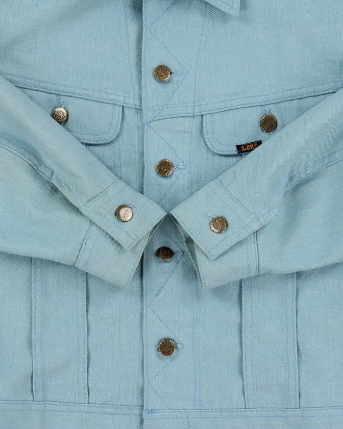 Vintage 1970s Lee Riders Baby Blue Made In USA Denim Trucker Jacket - M