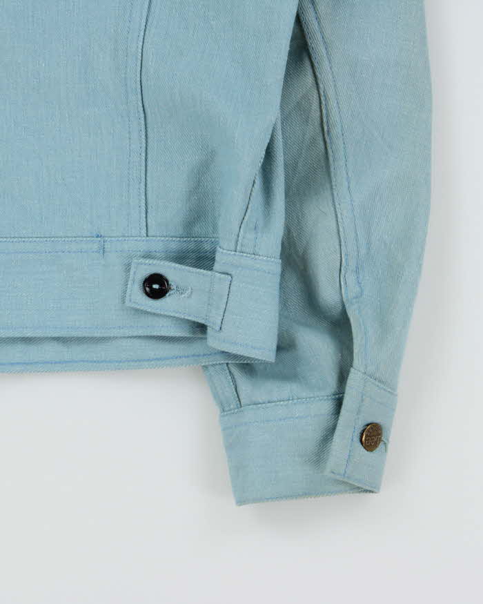 Vintage 1970s Lee Riders Baby Blue Made In USA Denim Trucker Jacket - M