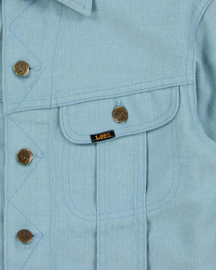 Vintage 1970s Lee Riders Baby Blue Made In USA Denim Trucker Jacket - M