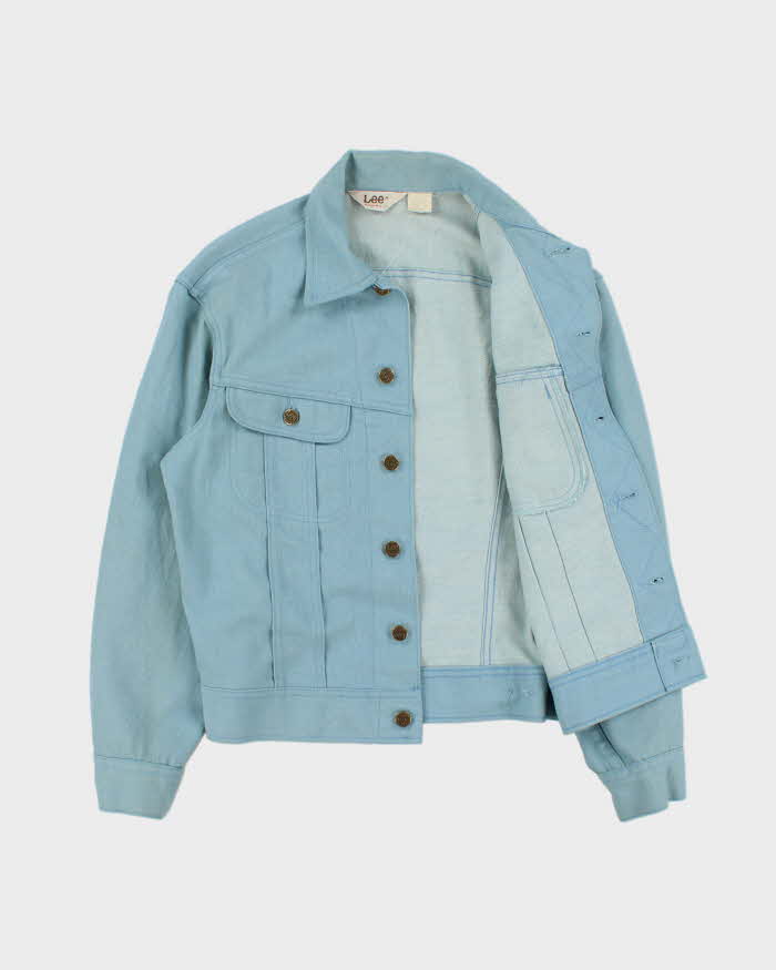 Vintage 1970s Lee Riders Baby Blue Made In USA Denim Trucker Jacket - M