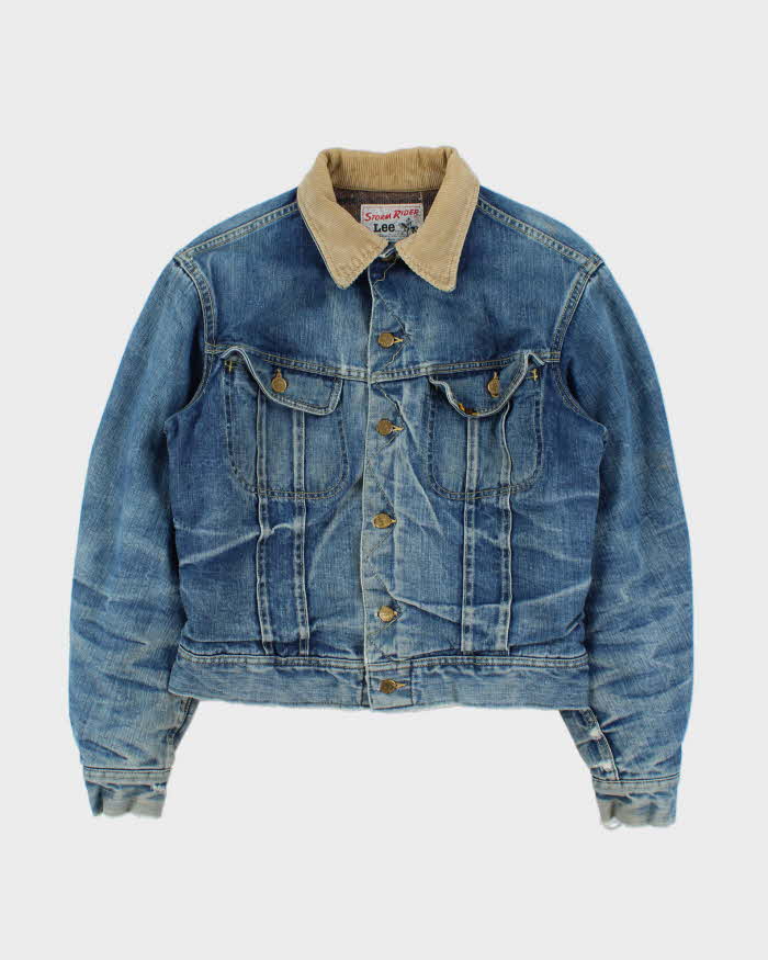 Vintage 1960s Lee Storm Rider Blanket Lined Union Made In USA Denim Trucker Jacket - M
