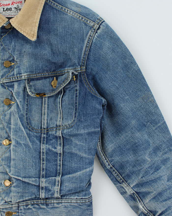 Vintage 1960s Lee Storm Rider Blanket Lined Union Made In USA Denim Trucker Jacket - M
