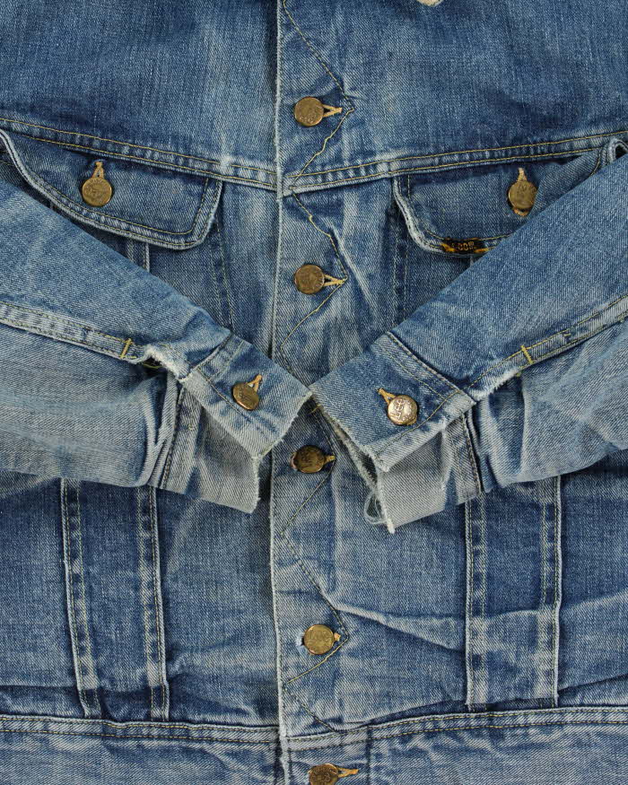 Vintage 1960s Lee Storm Rider Blanket Lined Union Made In USA Denim Trucker Jacket - M