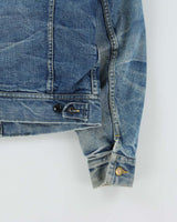 Vintage 1960s Lee Storm Rider Blanket Lined Union Made In USA Denim Trucker Jacket - M