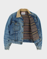 Vintage 1960s Lee Storm Rider Blanket Lined Union Made In USA Denim Trucker Jacket - M