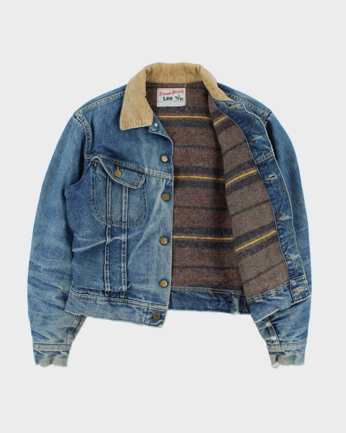 Vintage 1960s Lee Storm Rider Blanket Lined Union Made In USA Denim Trucker Jacket - M