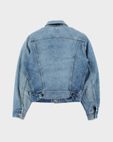 Vintage 1960s Lee Riders Sanforized 101-J Union Made In USA Distressed Denim Trucker Jacket - S