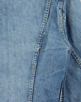 Vintage 1960s Lee Riders Sanforized 101-J Union Made In USA Distressed Denim Trucker Jacket - S
