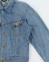 Vintage 1970s Lee Made In USA Light Wash Denim Trucker Jacket - L