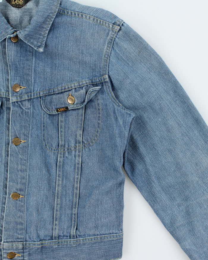 Vintage 1970s Lee Made In USA Light Wash Denim Trucker Jacket - L