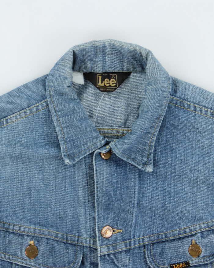 Vintage 1970s Lee Made In USA Light Wash Denim Trucker Jacket - L
