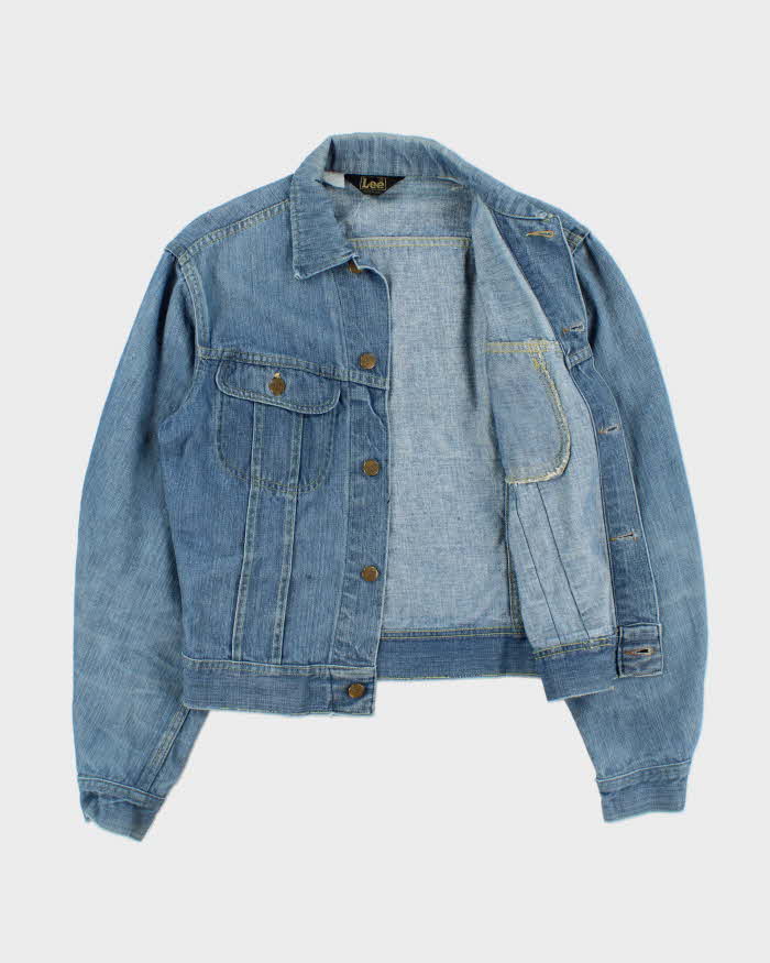 Vintage 1970s Lee Made In USA Light Wash Denim Trucker Jacket - L