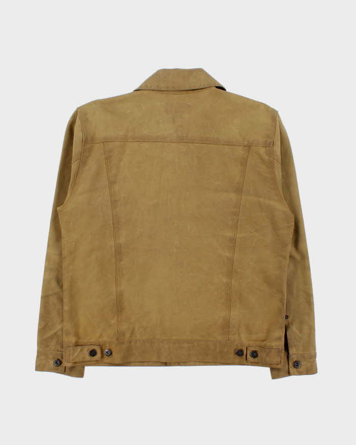 Vintage Filson Made In USA Khaki Tin Cloth Waxed Canvas Short Line Cruiser Jacket - M