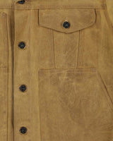 Vintage Filson Made In USA Khaki Tin Cloth Waxed Canvas Short Line Cruiser Jacket - M