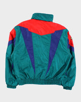 Vintage 1980s Descente Satin Tri-Colour Boxy Ski Jacket - M