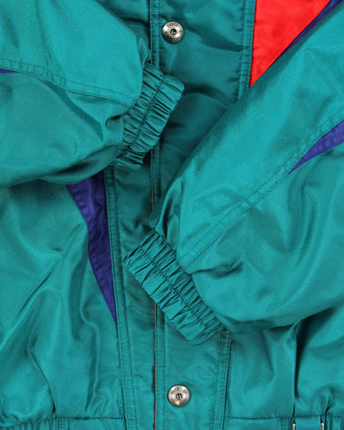 Vintage 1980s Descente Satin Tri-Colour Boxy Ski Jacket - M