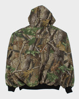 Vintage Y2K 00s Natural Habitat Realtree Camo Quilted Canvas Hooded Bomber Jacket - XXL