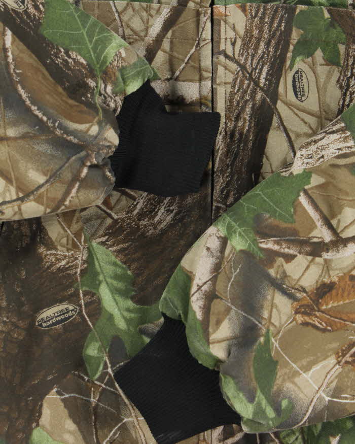 Vintage Y2K 00s Natural Habitat Realtree Camo Quilted Canvas Hooded Bomber Jacket - XXL
