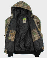 Vintage Y2K 00s Natural Habitat Realtree Camo Quilted Canvas Hooded Bomber Jacket - XXL