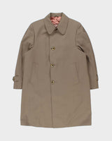 Vintage 1960s Bayside Wool Gabardine Woven In England Showerproof Overcoat - M
